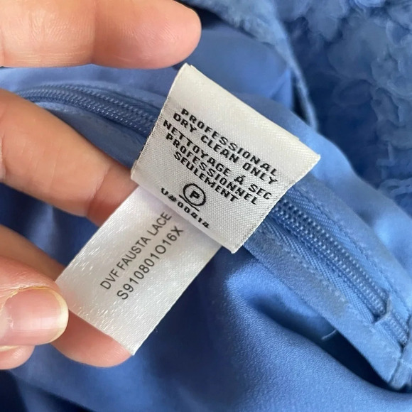 DVF Diane Von Furstenberg Fausta Lace Blue Cornflower High Rise Shorts - Picture 8 of 9